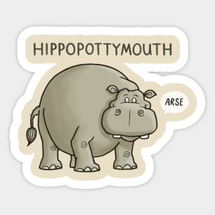 Hippo-potty-mouth Sticker